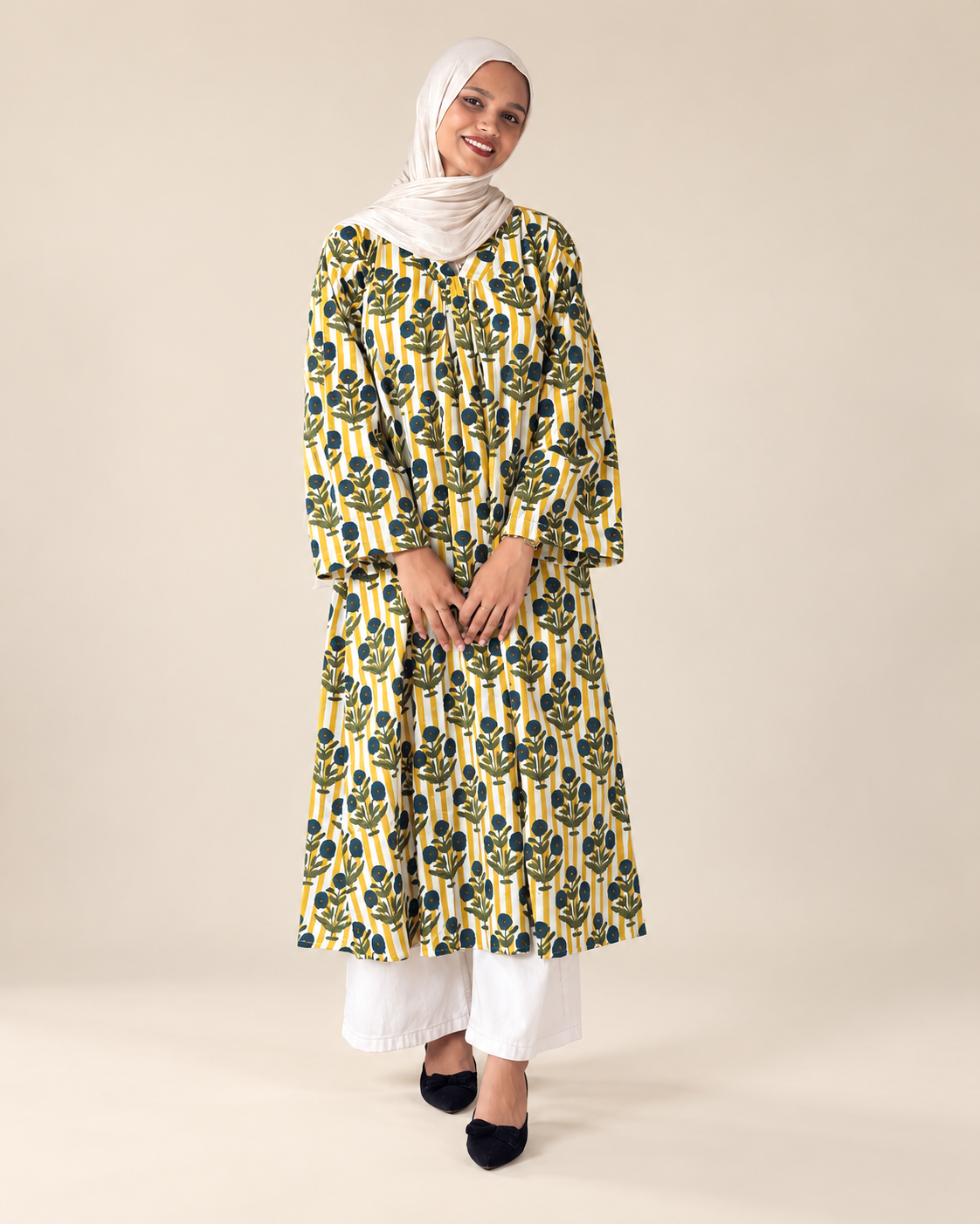 Stripes floral Kurti