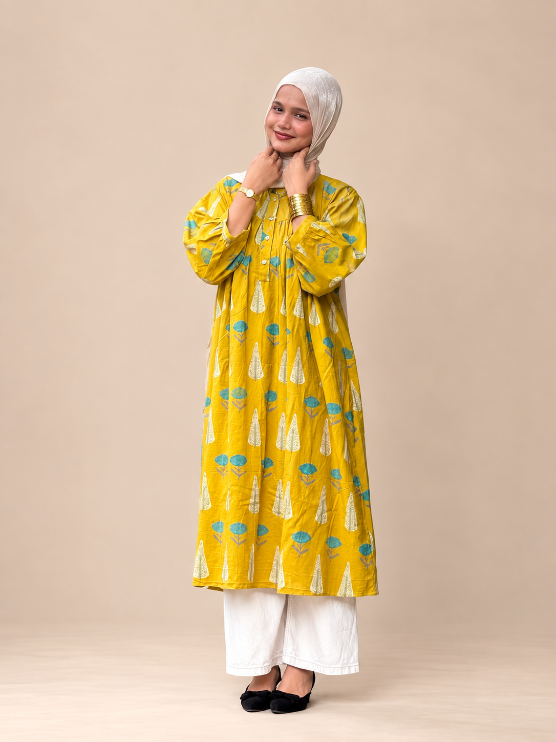 Yellow long top