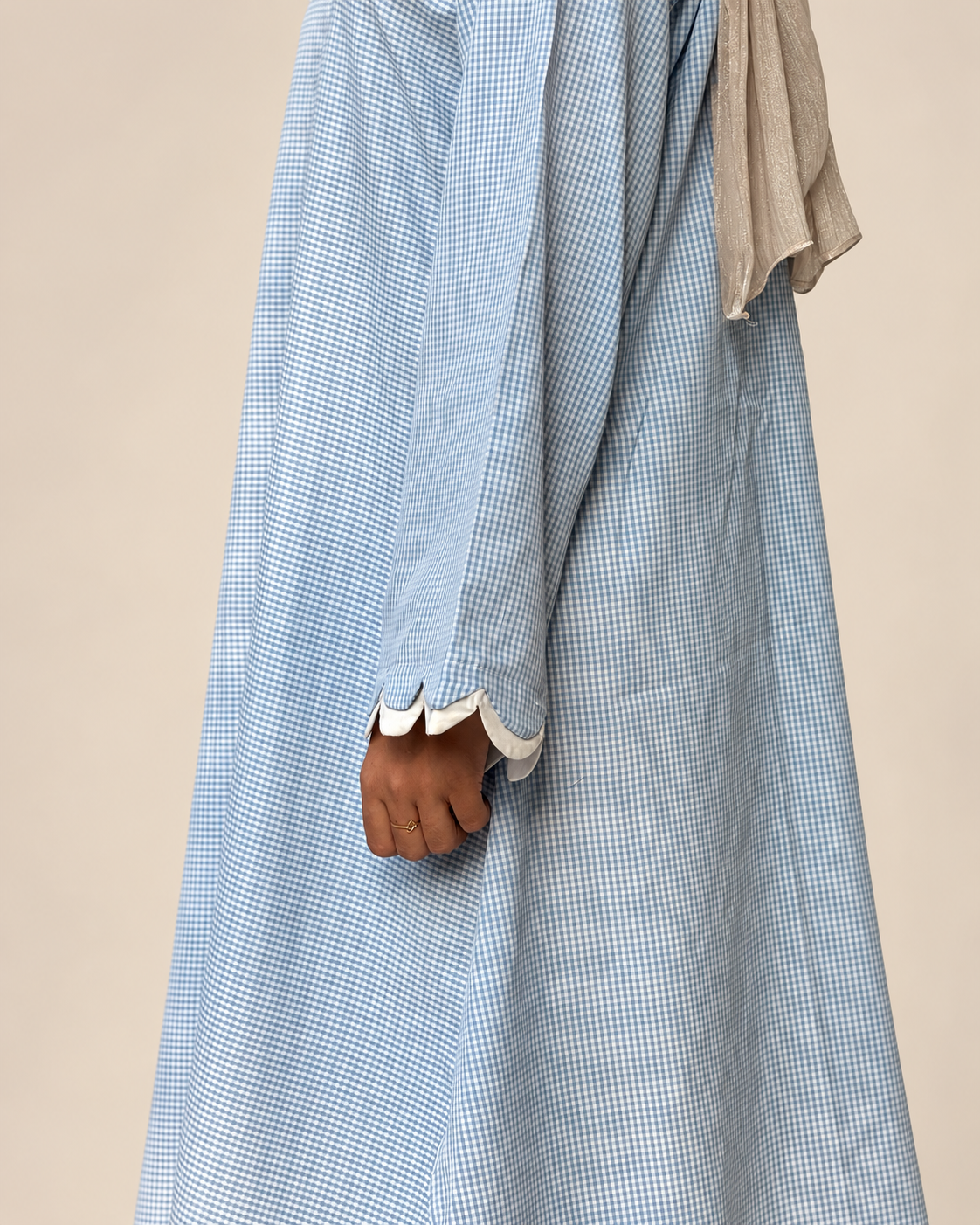 Scalop micro check long kurti