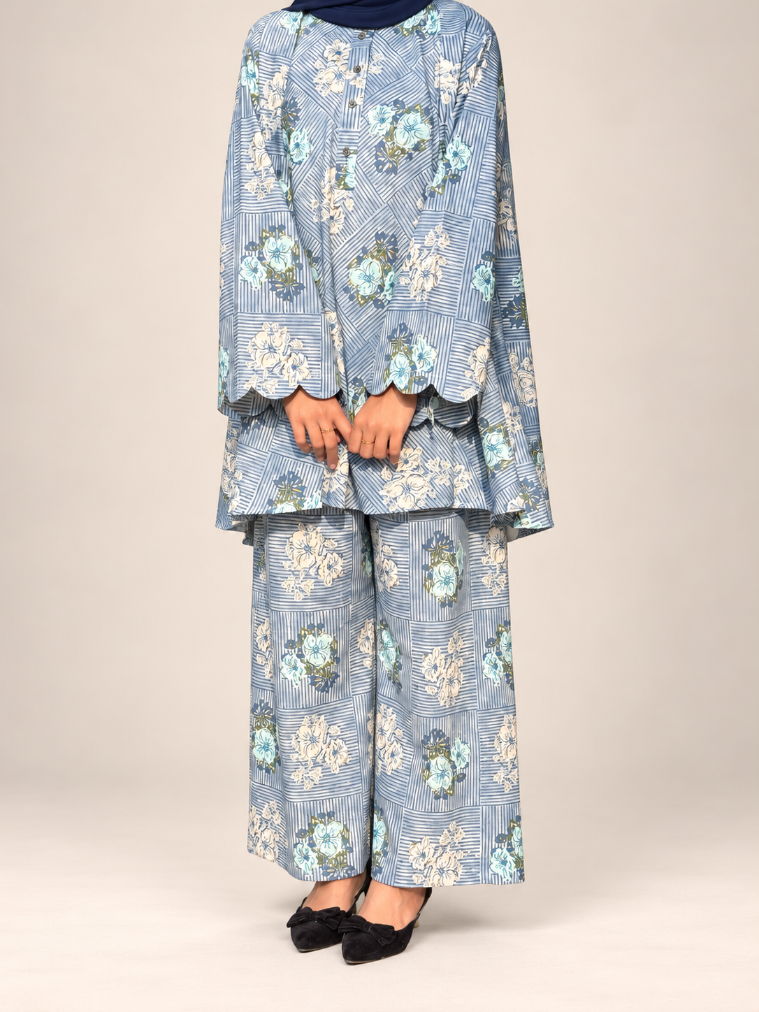 Cotton floral cordset