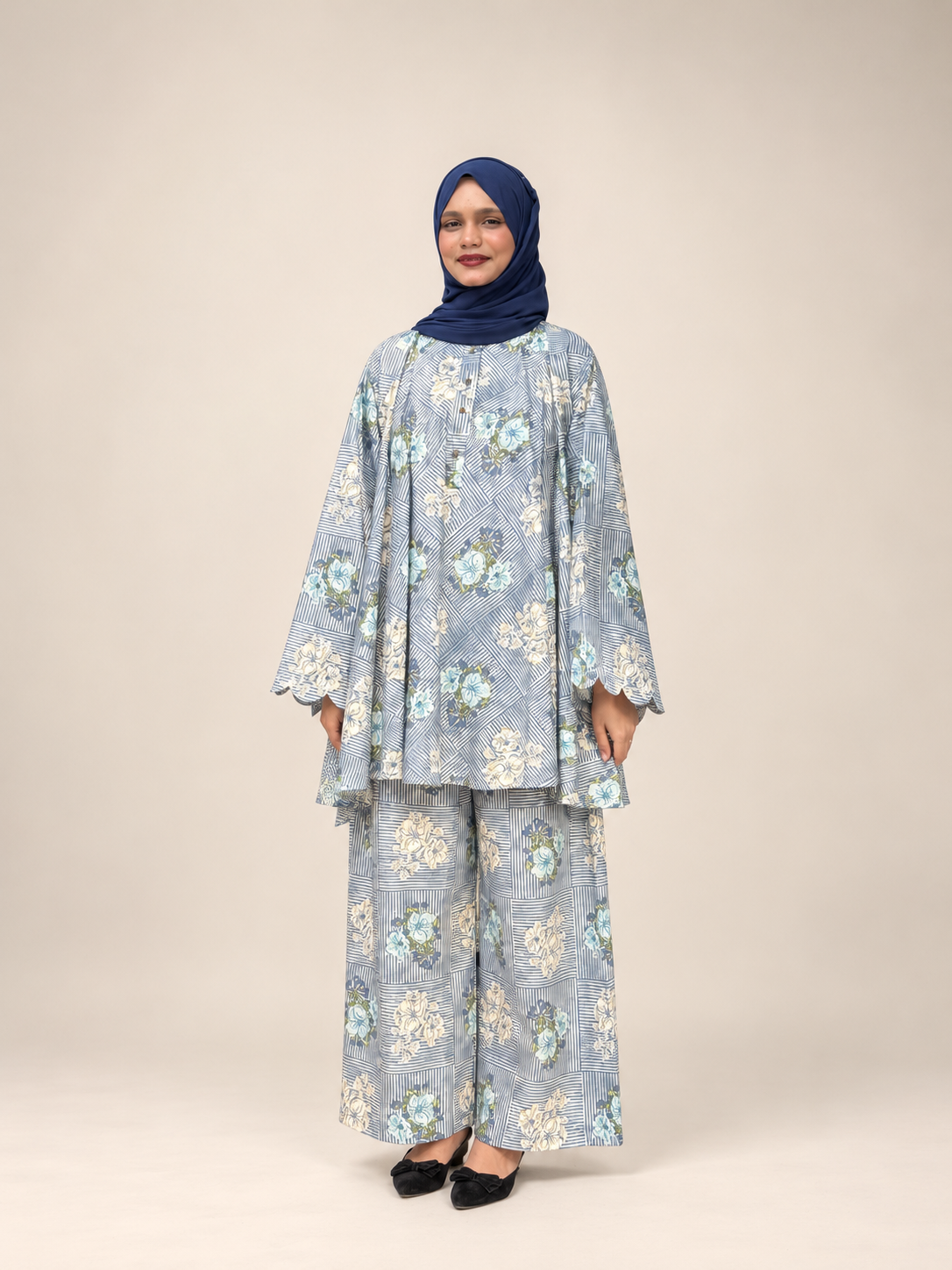 Cotton floral cordset