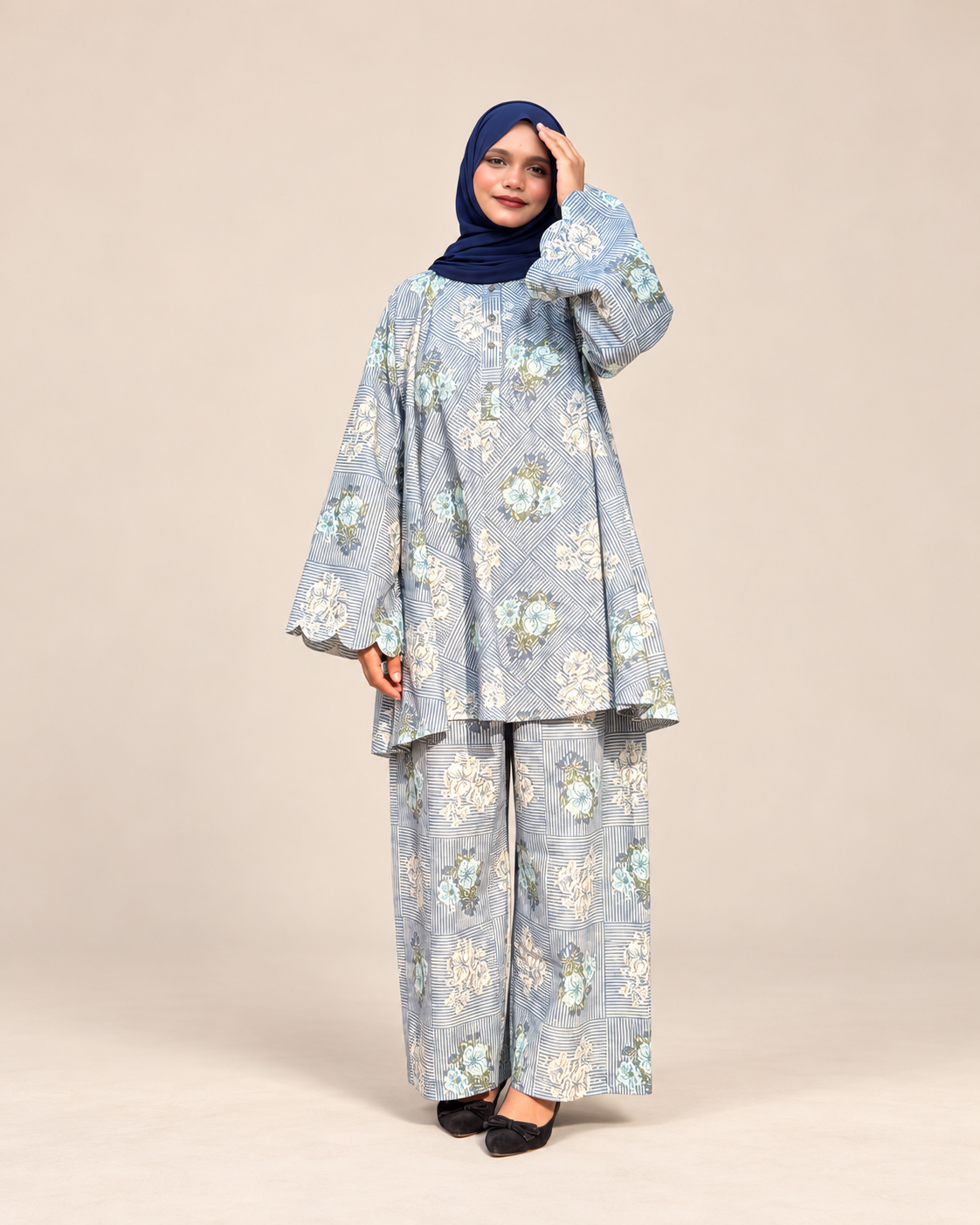 Cotton floral cordset