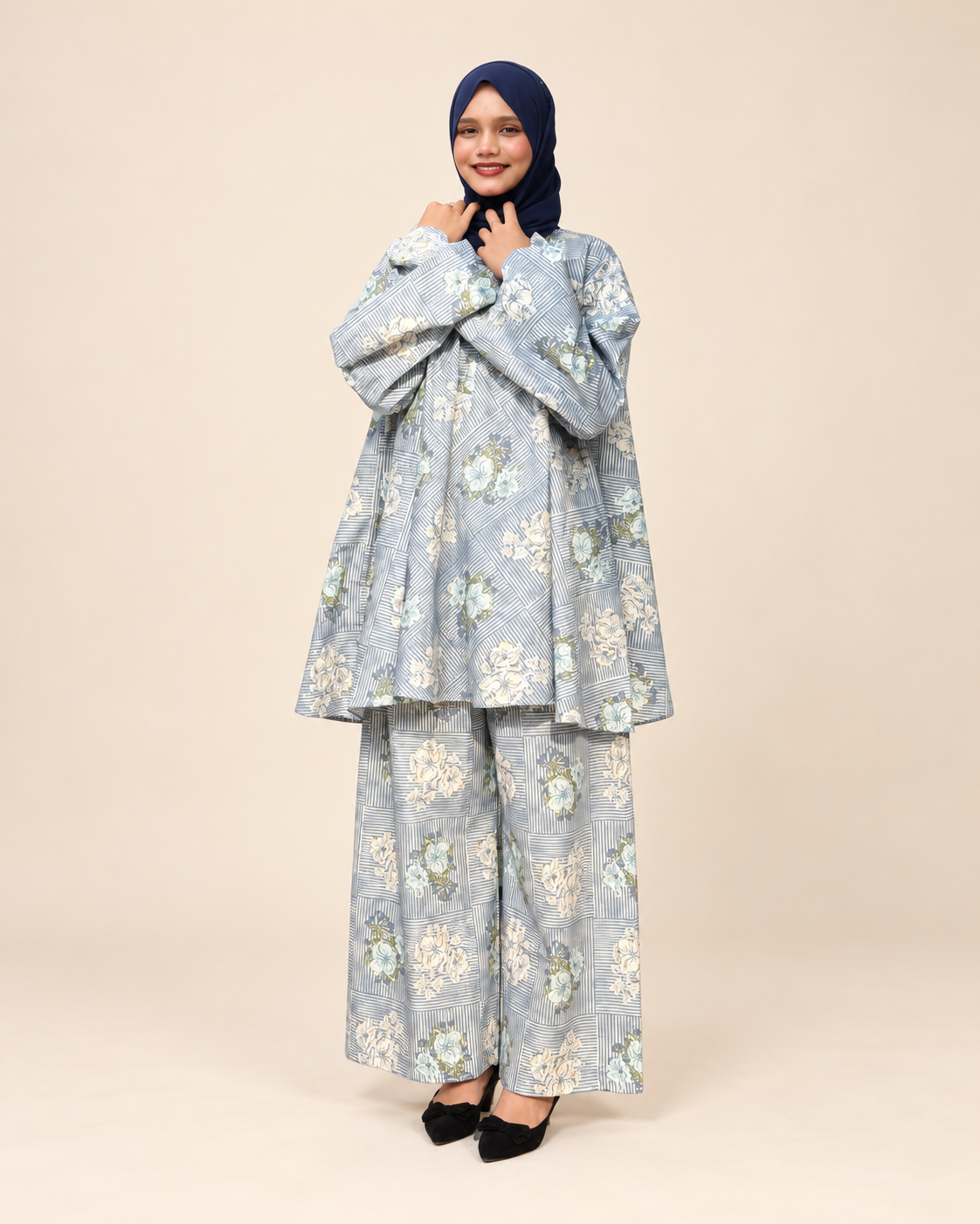 Cotton floral cordset