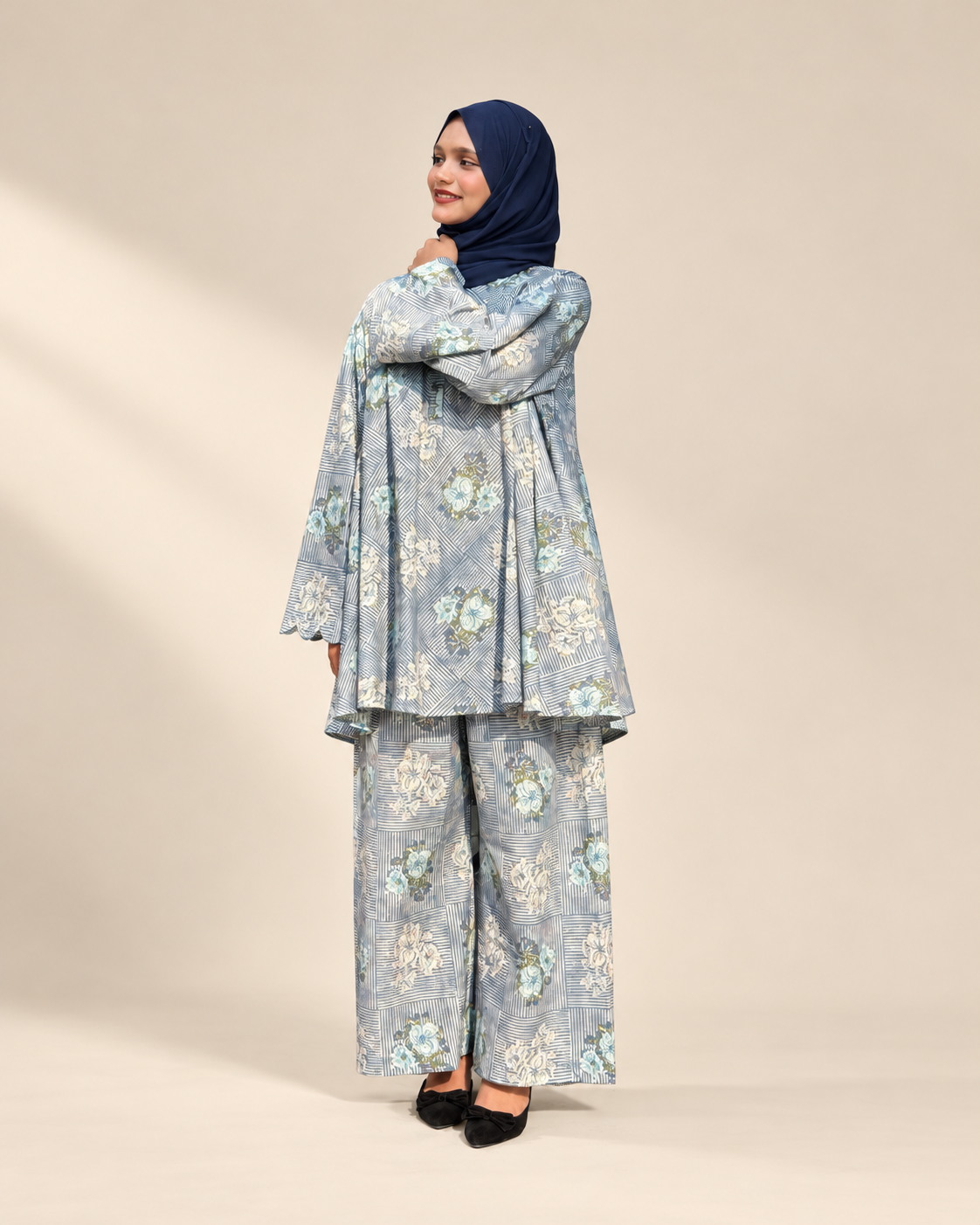 Cotton floral cordset