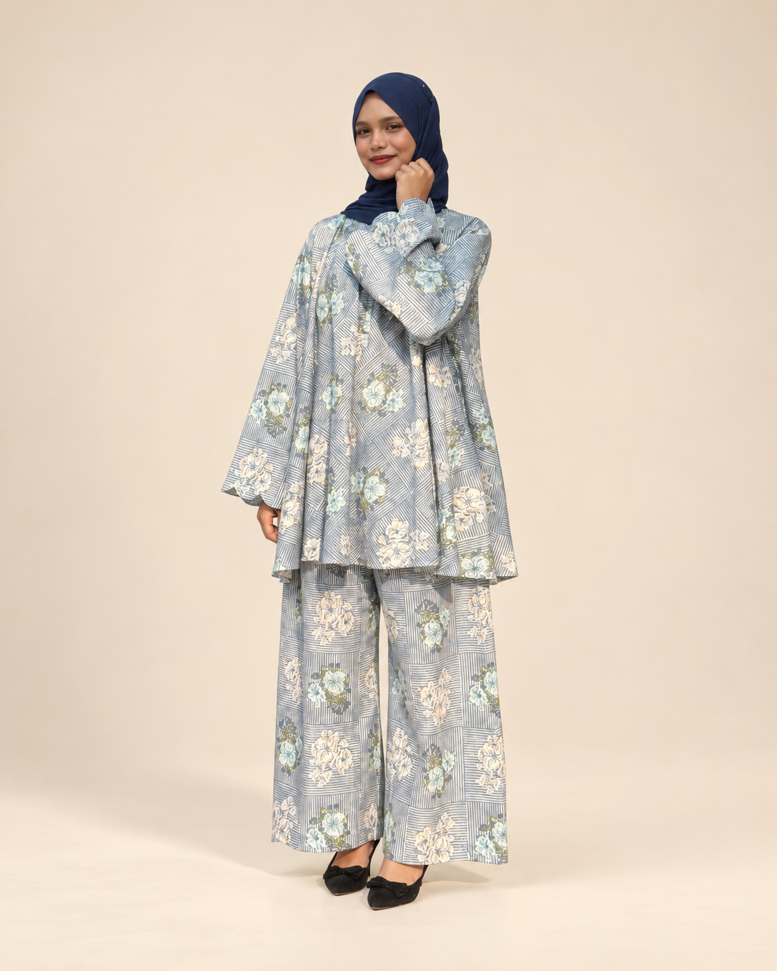 Cotton floral cordset